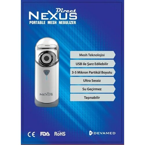 Direct Nexus Portable Mesh Şarj Edilebilir Nebulizatör