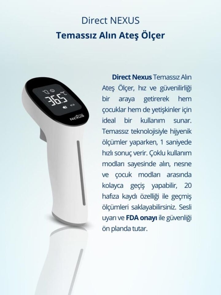 Direct Nexus Temassız Alından Tabanca Ateş Ölçer FT-100B