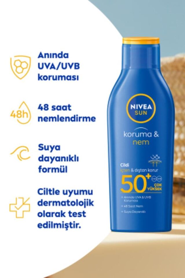 Nivea Sun Koruma ve Nem Güneş Sütü Spf 50 200 ml