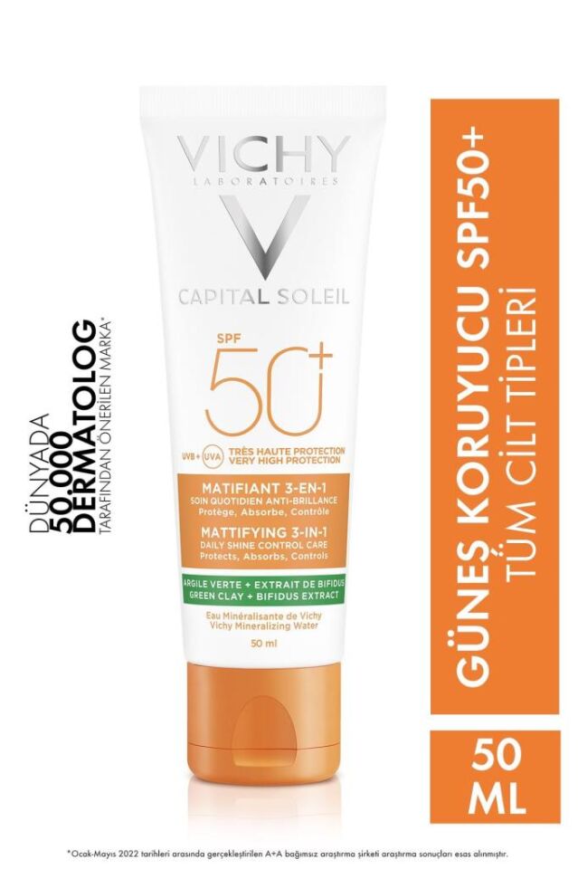 Vichy Capital Soleil Matlaştırıcı Yüz Güneş Kremi Spf50 50 ml