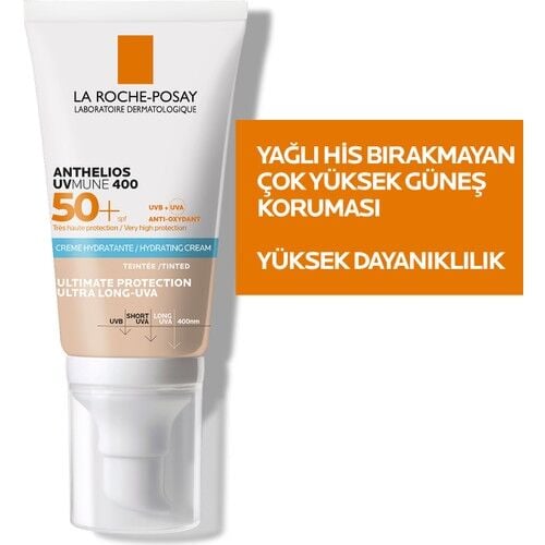 La Roche Posay Anthelios Uvmune SPF50 + Nemlendirici Güneş Kremi 50 ml - Tinted