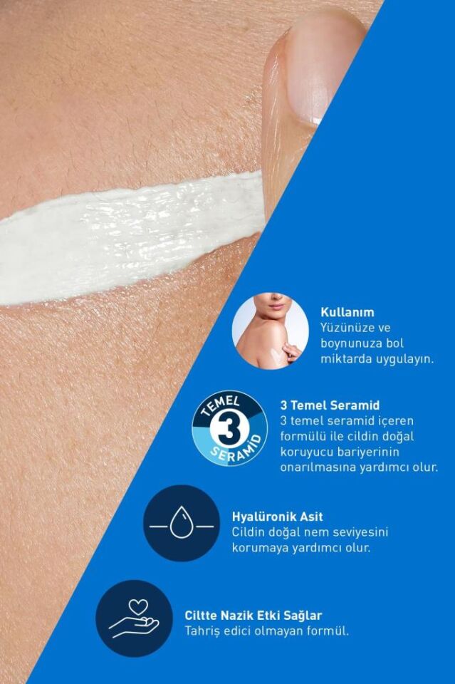 Cerave Yüz Nemlendirici Krem Normal ve Kuruya Dönük Ciltler İçin SPF50 52 ml