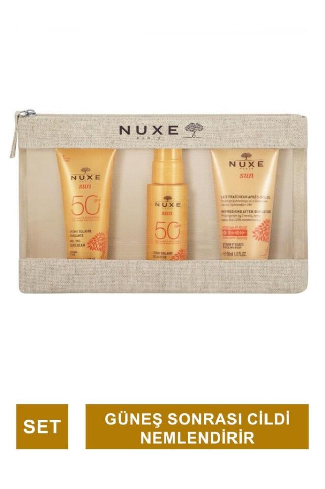 Nuxe Sun Güneş Koruyucu Yüz Kremi SPF50+ 30 ml + Yüz ve Vücut Sütü SPF50+ 50 ml + Güneş S. Bakım Kremi 50 ml